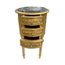 Ver imagem 4 de Mesa de Cabeceira com 3 Gaveta Dourado com Tampo em Mármore - 72x42cm