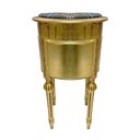 Ver imagem 3 de Mesa de Cabeceira com 3 Gaveta Dourado com Tampo em Mármore - 72x42cm