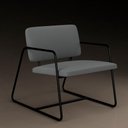 Ver imagem 3 de Poltrona Estofada Sintra Preto Fosco/suede Cinza - Móveis Arapongas