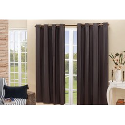 Cortina Sala Quarto 2x2,80M Blackout Blecaute Porta Balcão Tabaco - 1