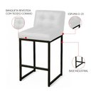 Ver imagem 2 de Banqueta Cozinha Alta com Encosto Industrial Preto Lirina Pu Branco C05 - D’Rossi