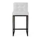 Ver imagem 1 de Banqueta Cozinha Alta com Encosto Industrial Preto Lirina Pu Branco C05 - D’Rossi
