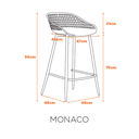 Ver imagem 2 de Conjunto 4 Banquetas Alta com Base de Aço Monaco Fratini