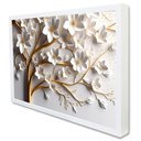 Ver imagem 2 de Quadro Decorativo Floral Luxo Cerejeira Branca em Moldura Caixa TaColado Moldura Trad 1cm Preta sem