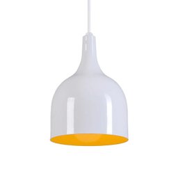 Pendente Gota Teat Luminária Lustre Alumínio Branco Brilhante com Amarelo - Rei Da Iluminação - 3