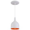 Ver imagem 1 de Pendente Gota Teat Luminária Lustre Alumínio Branco Textura com Laranja - Rei Da Iluminação