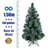 Árvore de Natal Modelo Pinheiro Luxo Canadense 1.50m 150 Galhos Verde Nevado Base de Metal - 2