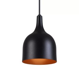 Pendente Gota Teat Luminária Lustre Alumínio Preto Textura com Cobre - Rei Da Iluminação - 3
