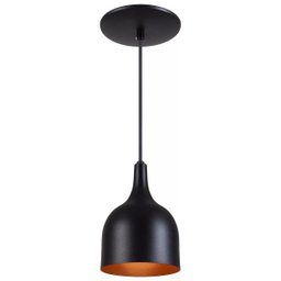Pendente Gota Teat Luminária Lustre Alumínio Preto Textura com Cobre - Rei Da Iluminação - 1