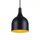 Ver imagem 3 de Pendente Gota Teat Luminária Lustre Alumínio Preto Textura com Amarelo - Rei Da Iluminação