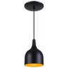 Pendente Gota Teat Luminária Lustre Alumínio Preto Textura com Amarelo - Rei Da Iluminação - 1
