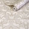 PAPEL DE PAREDE VINÍLICO IMPORTADO TEXTURA ALTO RELEVO ESTILO DAMASK - BRANCO PEROLADO - 1