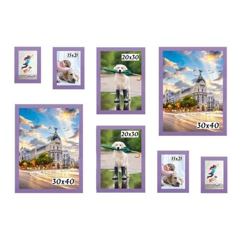 Kit 8 Porta Retratos Painel Parede Lilás
