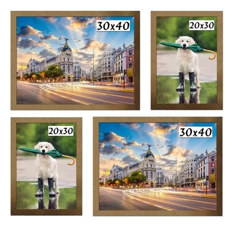 Kit 4 Porta Retratos Painel Parede Dourado