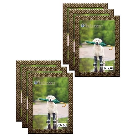 Kit 6 Molduras Porta Retrato 20x30 3cm Relevo Dourado