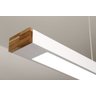 Luminária Pendente 2 Lâmp. Retangular 125cm Alumínio Branco e Madeira Arky Wood - 3