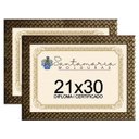 Ver imagem 1 de Kit 2 Molduras Diploma A4 21x30 3cm Relevo Dourado