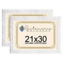 Ver imagem 1 de Kit 2 Molduras Diploma A4 21x30 3cm Relevo Branco