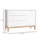 Ver imagem 4 de Berço Americano e Cômoda New Classic Branco com Pés Madeira Natural e Colchão Gazin – Reller