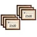 Ver imagem 1 de Kit 6 Molduras Diploma A4 21x30 3cm Relevo Marrom