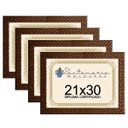 Ver imagem 1 de Kit 4 Molduras Diploma A4 21x30 3cm Relevo Marrom