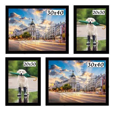 Kit 4 Porta Retratos Painel Parede Preto