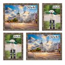 Ver imagem 1 de Kit 4 Porta Retratos Painel Parede Marrom Pátina