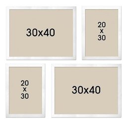 Kit 4 Porta Retratos Painel Parede Branco - 3