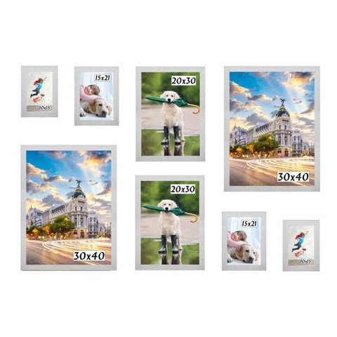 Kit 8 Porta Retratos Painel Parede Branco