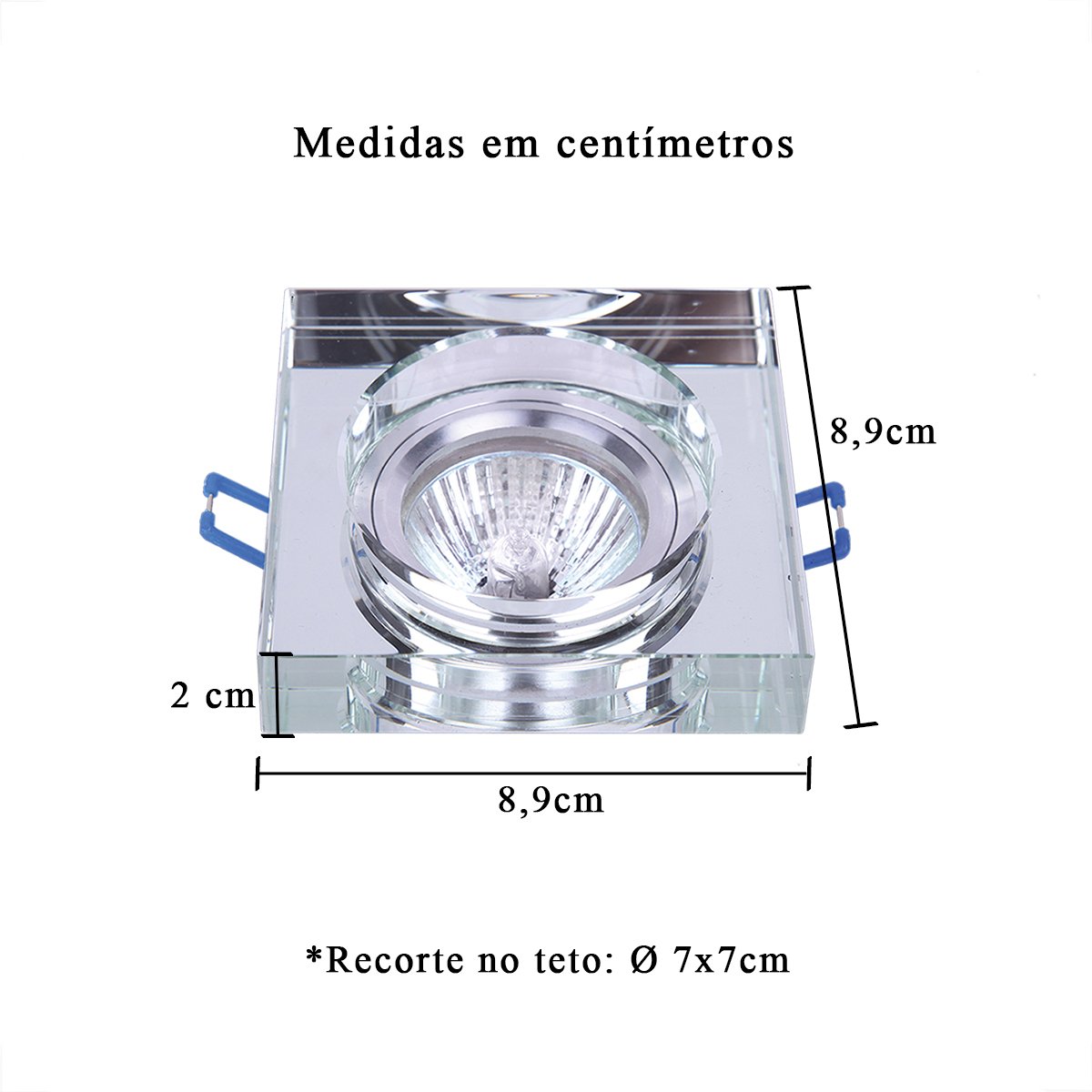 Spot Cristal Quadrado Embutir Espelhado para Gu10 Mr16 Dicroica Ac593 - 4