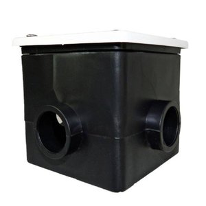 Caixa de passagem para iluminação de piscina em plástico com tampa de inox