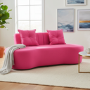 Ver imagem 2 de Sofá 2 Lugares Orgânico Curvo Madrid 150cm Couro Rosa Pink