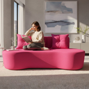 Ver imagem 1 de Sofá 2 Lugares Orgânico Curvo Madrid 150cm Couro Rosa Pink