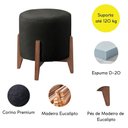 Ver imagem 3 de Kit 2 Puff Decorativo Redondo Luxo Dubai Corino Preto