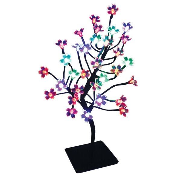 Árvore Abajur Flor Cerejeira 32 LEDs Coloridos com 40cm 127V - 2