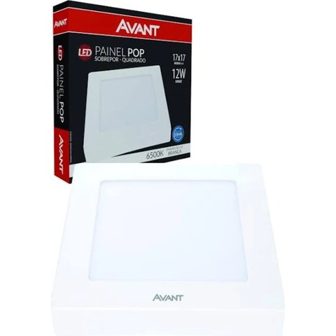 Painel Plaflon Avant de Sobrepor Led Quadrado 12W Branco