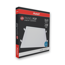 Plafon Led Avant Pop Embutir 24w 6500k Quadrado 30x30 Branco - 4