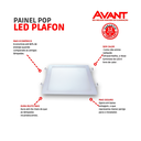 Ver imagem 5 de Plafon Led Avant Pop Embutir 24w 6500k Quadrado 30x30 Branco