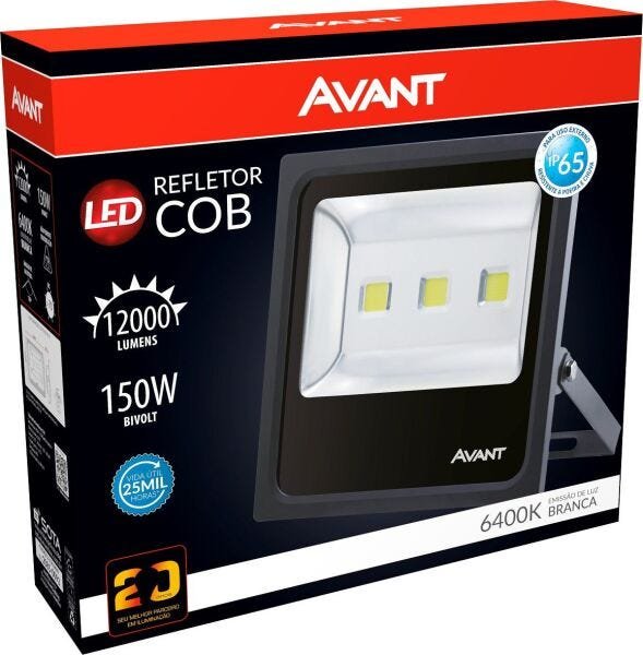 Refletor Led Holofote 150w Resistente Água Branco Frio Avant - 2