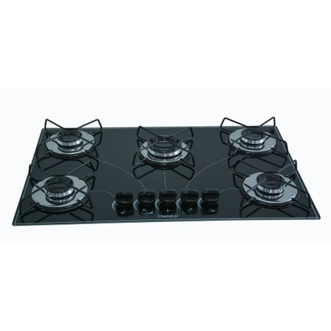 CookTop 5 Bocas Ultra Chama Preto - Chamalar