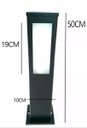 Ver imagem 2 de Poste Balizador de Jardim 4 Vidros Retangular 50cm em Alumínio Preto