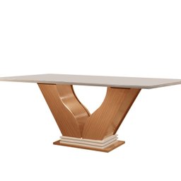 Mesa para Sala de Jantar Retangular Tampo com Vidro Safira - 1