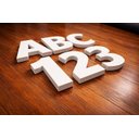 Ver imagem 2 de Letra e Número em Pvc Expandido Branco, 10cm Altura / Espessura de 10mm - Kit 3 Letras ou Números