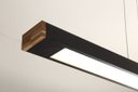 Ver imagem 3 de Luminária Pendente 2 Lâmp. Retangular 65cm Alumínio Preto e Madeira Arky Wood