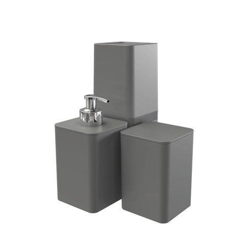 Kit Banheiro com Porta Algodão Escovas e Sabonete Líquido - Stolf