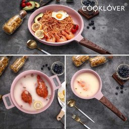 Conjunto de Panelas 16 Pçs Indução Revestimento em Granito Antiaderente Cor Rosa Cooklover - 2