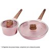 Conjunto de Panelas 16 Pçs Indução Revestimento em Granito Antiaderente Cor Rosa Cooklover - 5