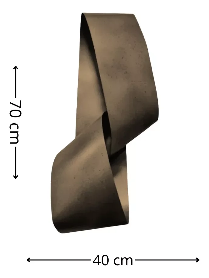 Decoração Escultura de Parede de Metal Exclusivo no Brasil Home Decor Bronze Escuro - 3