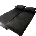 Ver imagem 3 de Sofanete Sofá Cama com 3 Almofadas Suede Preto - ATN