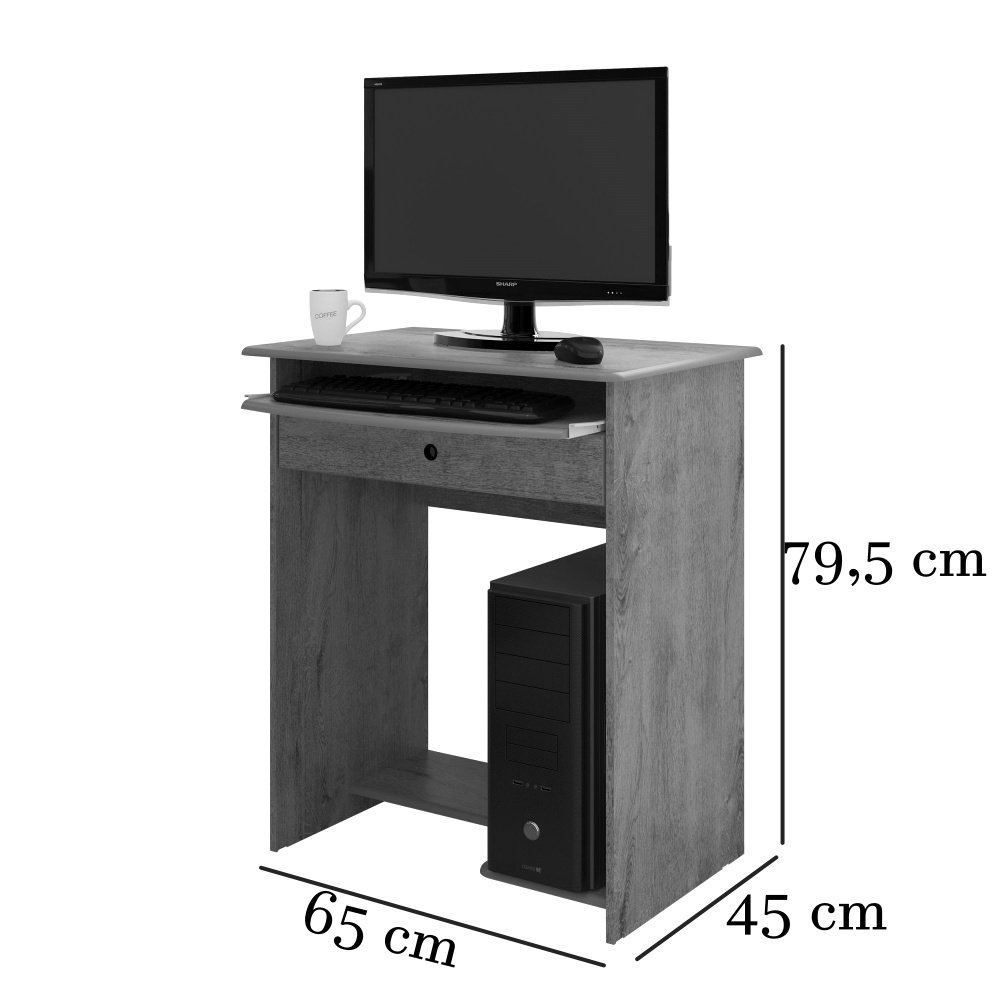 Mesa para Computador Prática com Gaveta Para Sala Quarto Escritório Branco - 2